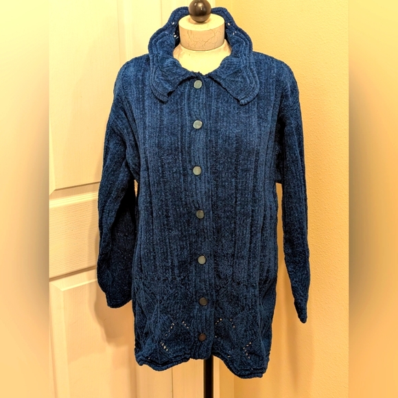 Stitch in Time Sweaters - Stitch in Time Teal Button-Up Sweater